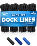 4-Pack Premium Dock Lines – (1/2"x15')